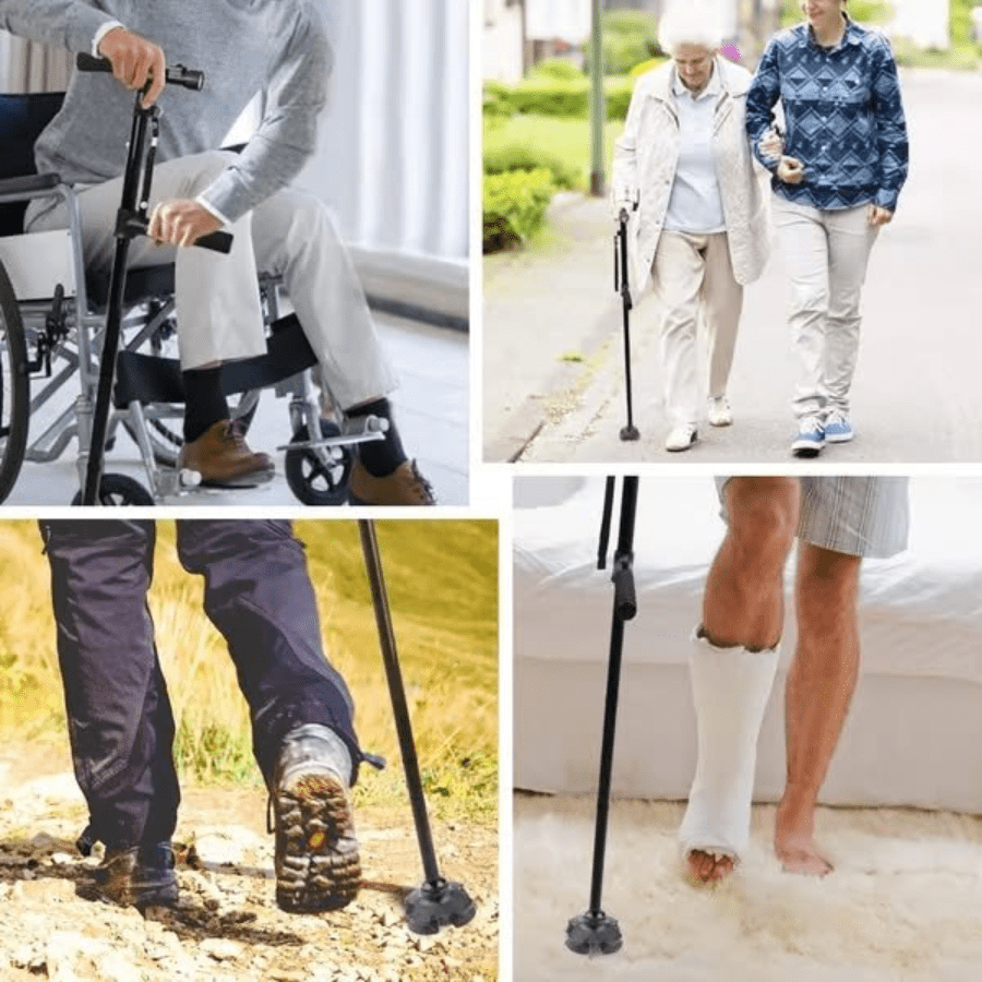 Stelora Gehstock – Sicher aufstehen & gehen mit Doppelgriff und LED