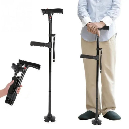 Stelora Gehstock – Sicher aufstehen & gehen mit Doppelgriff und LED